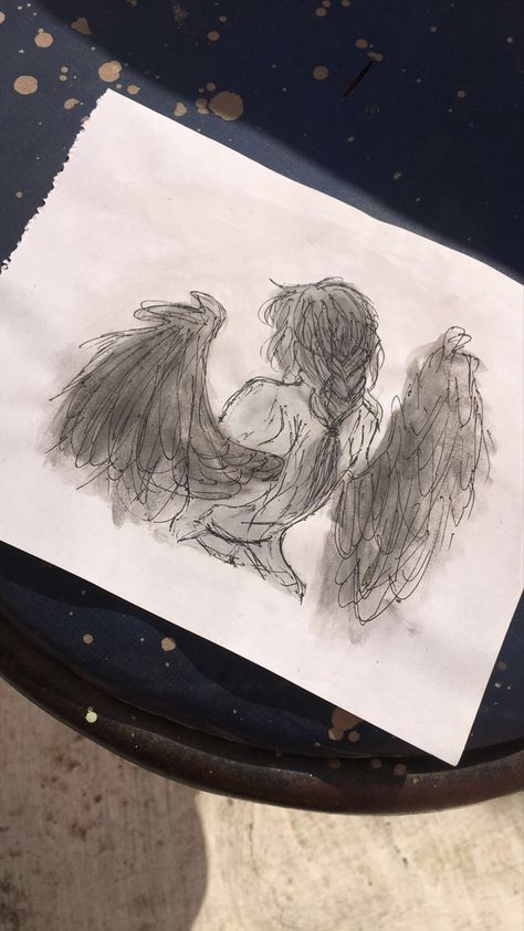 Croquis, Horror Drawings Pencil Sketch, Goth Sketches, Horror Drawing Ideas, Angel Drawing Sketches, Fallen Angel Drawing, Butterfly Draw, Draw Angel, Draw Sea Animals