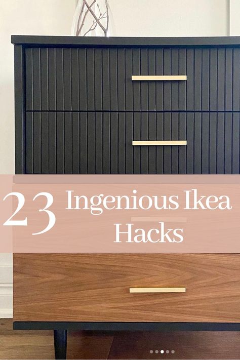 23 Ingenious Ikea Hacks You Can Do In A Weekend Malmbäck Ikea Hack, Ikea Malm Oak Bedroom, Upgrade Dresser Diy, Diy Dresser Upcycle, Ikea Mcm Dresser Hack, Hemnes Ikea Dresser Hack, Refinished Ikea Dresser, Ikea 6 Drawer Dresser Hack, Upscale Ikea Furniture