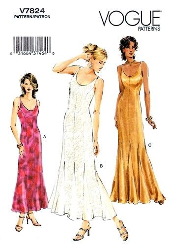 Vogue 7824 Eye Catching Shimmery Dress 2003 Gown Patterns, Prom Dress Pattern, Vogue Dress Patterns, Estilo Kardashian, Evening Dress Patterns, Vogue Dress, Vintage Dress Patterns, Vogue Sewing, Vogue Sewing Patterns