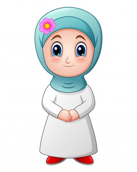 Muslim Girl Cartoon, Background Islamic, Kids Cartoon Characters, Baby Print Art, Eid Card Designs, Canvas Learning, Kids Doodles, Islamic Cartoon, Islam For Kids