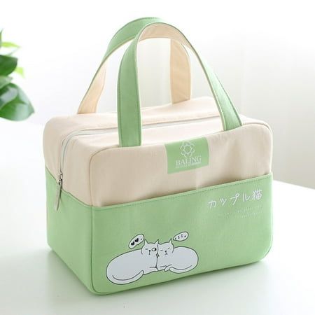 For Women Kids Men Insulated Canvas Box Tote Bag Thermal Cooler Food Lunch Bags Features: 3 pattern for choice:as picture shows, With tin foil inside, can use as both insulated and cooler. Very suitable for using as lunch bag. new & Size(cm):approx 22x13.5x16.5cm Product Description: Ideal for office,school, picnic,camping,etc Material:canvas + tin foil. Package Include: 1 x Lunch Bag Color: Green. Picnic Bento, Bento Lunch Bag, Small Lunch Bags, Penyimpanan Makeup, Mens Lunch Bag, Cooler Food, Bag Closet, Desain Pantry, Women Lunch Bag