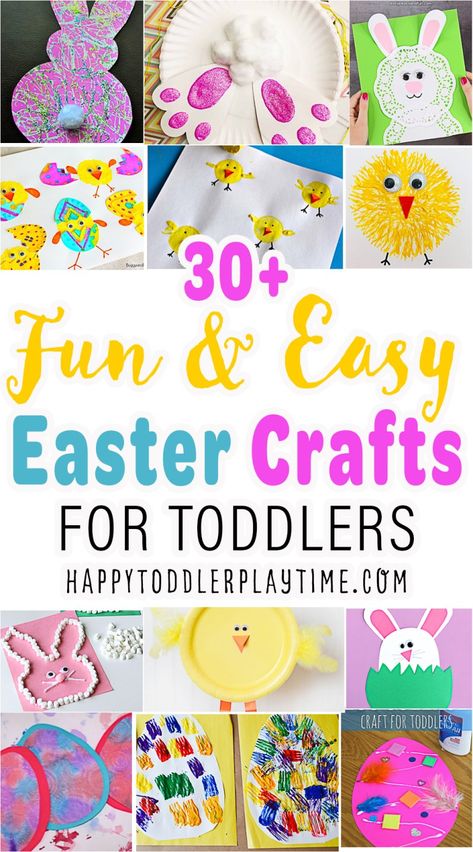 30+ Easy & Adorable Easter Crafts for Toddlers & Preschoolers - HAPPY TODDLER PLAYTIME Crafts For Toddlers, Cute Easter Crafts, Easter Activities For Toddlers, Easter Chick Craft, Easter Craft Activities, Easter Crafts Preschool, Easter Crafts For Toddlers, Easter Arts And Crafts, Fun Easter Crafts