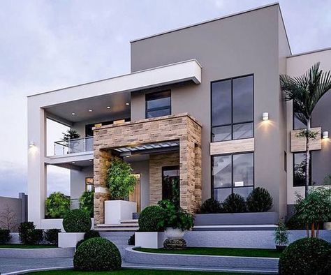 Home Designs Exterior, Best Modern House Design, House Arch Design, Modern Style House Plans, Modern Exterior House Designs, Duplex House Design, Minimalist House Design, Contemporary House Plans, Modern Mansion