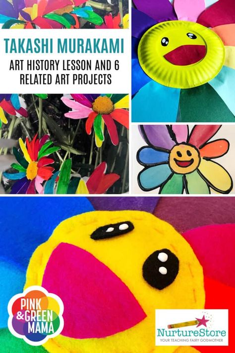 Murakami Art, Takashi Murakami Art, Murakami Flower, Art History Lessons, Artist Study, Art Program, 4th Grade Art, Art Curriculum, Takashi Murakami