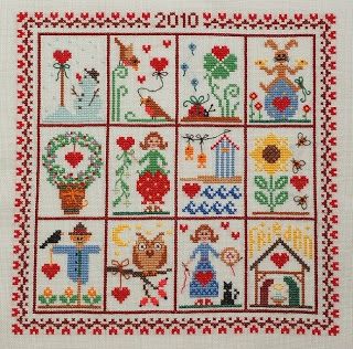 Sal's "My little heart" Completed Calendar. Very cute! Cross Stitch Charts, Cross Stitch Freebies, Colourful Cross Stitch, Cross Stitch Boards, Nature Cross Stitch, Cross Stitch Cards, Cross Stitch Patterns Free, Free Cross Stitch, Cross Stitching