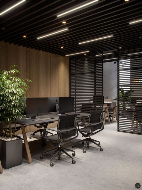 VWArtclub - Insvire Company Office Modern Office Design Inspiration, Interior Kantor, Company Office, Industrial Office Design, Office Design Inspiration, Modern Office Space, Office Interior Design Modern, Modern Office Interiors, Office Space Design