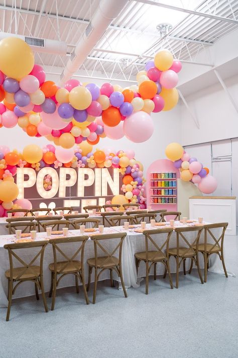 Kara's Party Ideas Poppin Gen Z Y2K Balloon Party | Kara's Party Ideas Gen Z Birthday Party, Balloon Marquee, Balloon Bar, Balloons Design, Bat Mitzvah Themes, Unicorn Ice Cream, Mitzvah Themes, Balloon Kits, Balloon Garlands