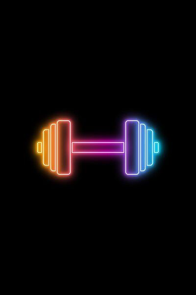 A simple icon of a barbell to show your determination in building those gains on your next workout. Now with some excellent retro 80s synthwave vibes. Gym Icons, Workout Wallpaper, Logos Gym, 80s Synthwave, Circular Logo Design, Gym Icon, Instagram Black Theme, Cool Neon Signs, Gym Wallpaper