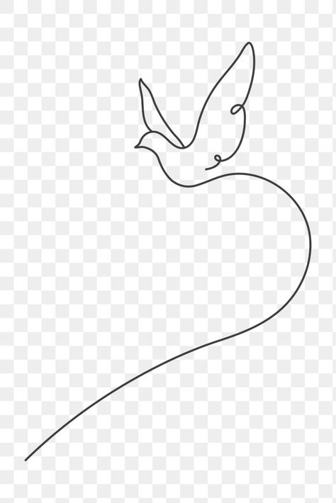 Dove Doodle, Dove Line Art, Line Art Bird, Dove Png, Bird Aesthetic, Peace Drawing, Png Line, Dove Drawing, Sticker Transparent Background