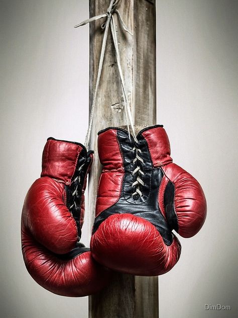 "Red, vintage boxing gloves" Poster by DimDom | Redbubble Boxing Tattoos, Boxing Gloves Art, Red Boxing Gloves, Vintage Boxing, Boxing Images, Boxe Thai, Boxing Posters, Boxing Gym, Boxing Training