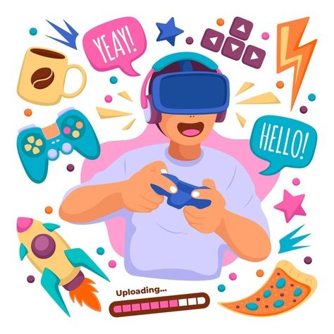 Game Streamer, Digital Game, Vector Game, Video Game Posters, Gaming Posters, Fun Online Games, Gaming Banner, Game Illustration, Adventure Games