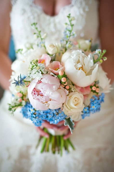 Celebrate the season with spring wedding bouquets filled with soft pastels and vibrant blooms. See more ideas here.