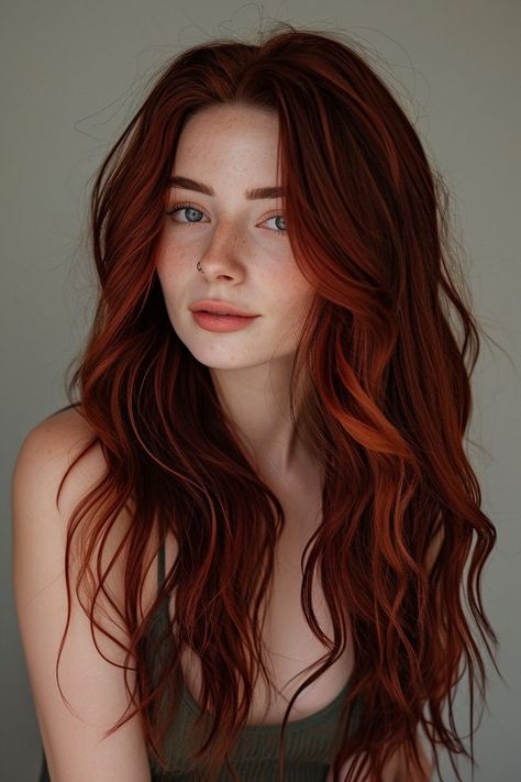 Dark Red Hair Color Ideas, Warm Red Hair, Red Hair Model, Red Hair Color Ideas, Dark Red Hair Color, Red Hair Inspiration, Red Hair Blue Eyes, Bright Red Hair, Dark Red Hair