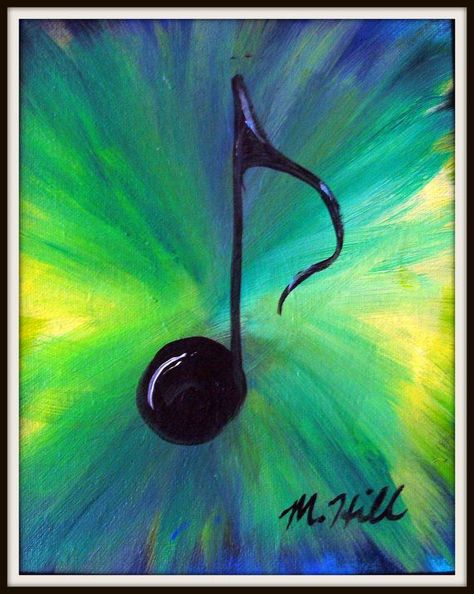 Music Art Diy, Music Notes Art, Music Canvas, Music Drawings, Music Painting, Green Paintings, Tableau Art, Music Artwork, Musical Art