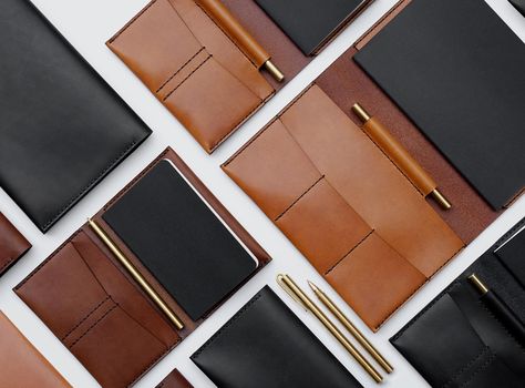 Tailfeather wraps your notebooks in rugged Horween leather. Your Moleskine should never be naked again. Leather, Moleskine, Notebook Case, Horween Leather, Notebook Covers, Notebook, Wallet