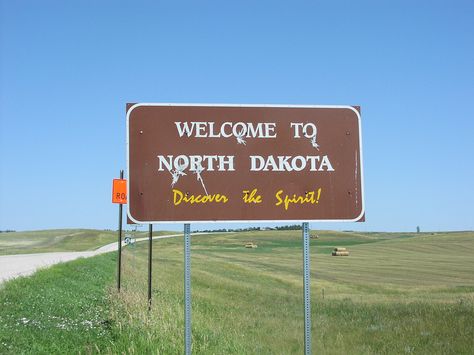 Welcome To North Dakota, ND-8 North, SD-ND Border Wyoming, Pacific Northwest, Funny Billboards, North Dakota Travel, Pool Signs, Usa States, North Dakota, South Dakota, Welcome Sign