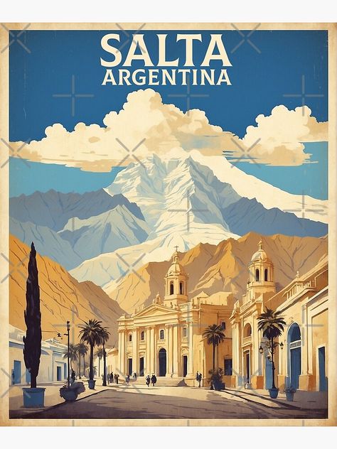 Add some fun and beauty to your home with this Argentina traveler design or give it as the perfect gift! Vintage Tourism Posters, Argentina Design, Revolution Design, Argentina Art, Poster Tourism, Agenda Stickers, Tourism Poster, Retro Travel Poster, Seating Plan