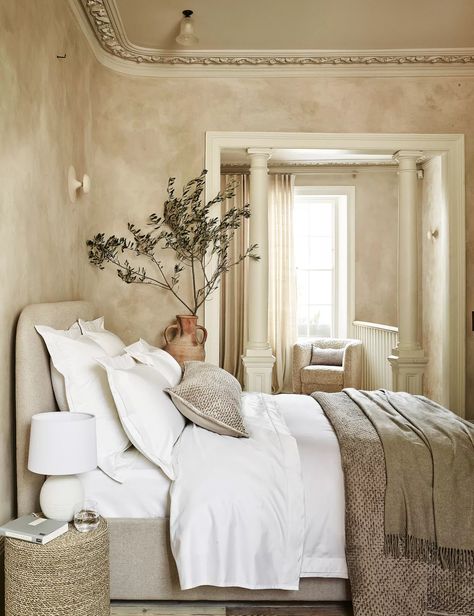 Why 'quiet luxury' is the latest interior trend for 2023 | Navy And White Rug, Contemporary Luxury Bathroom, Collected Interiors, Bedroom Decoration Ideas, Luxe Bedroom, Veronica Mars, Beige Bedroom, Subtle Luxury, Bedroom Color