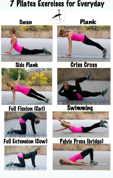 7 Pilates Exercises-Get in Shape with These Pilates Exercises Beginner Pilates, Pilates Workout Routine, Pilates Moves, Pilates Exercises, Pilates Training, Pilates Video, Pilates For Beginners, Pilates Reformer, Trening Pilates