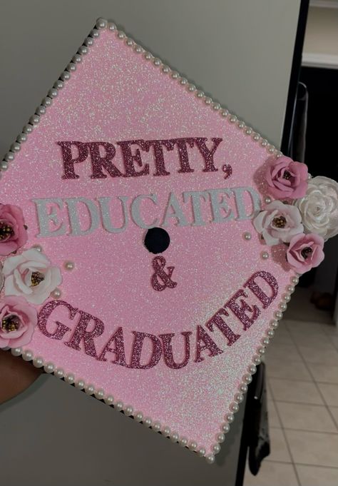 Grad Cap Ideas Baddie, Inspo For Graduation Caps, Graudtion Caps Aesthetic, She Doesnt Even Go Here Graduation Cap, Designed Graduation Caps, Grease Graduation Cap, Cap And Gowns Decoration Ideas, Pharmacy Tech Cap Ideas, How To Style Graduation Cap