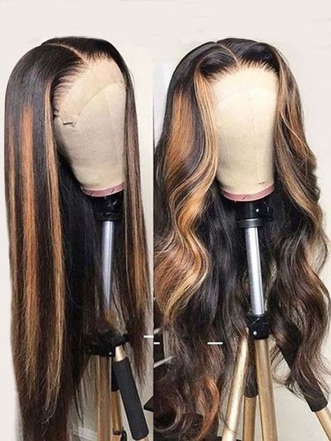 Elva Hair Ombre Color 1b 27# Wig Body Wave Brazilian Remy Hair 13x6 150 Density Lace Front Human Hair Wigs【00950】 Balayage, Highlight Color, Medium Bob, Honey Blonde Highlights, Long Hairstyle, Ombre Wigs, Fresh Summer, Body Wave Hair, Human Hair Lace Wigs