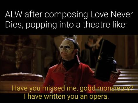 Phantom Of The Opera Memes Hilarious, Theatre Humor, Great Comet Of 1812, The Great Comet, Music Of The Night, West Side Story, Love Never Dies, Memes Hilarious, Random Memes