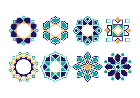 Islamic Ornament Vectors Islamic Design Pattern, Islamic Ornament, Art Arabe, Islamic Motifs, Geometric Pattern Art, Islamic Patterns, Karten Design, Arabic Pattern, Caligraphy Art