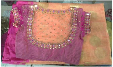 Kota Saree Blouse Designs Latest, Mirror Work Blouse Design Latest Mirror Work Blouse Designs, Mirror Blouse Designs Latest, Saree Blouses Designs, Blouse Mirror Work, Mirror Work Saree Blouse, Netted Blouse Designs, Mirror Work Blouse Design, Blouses Designs