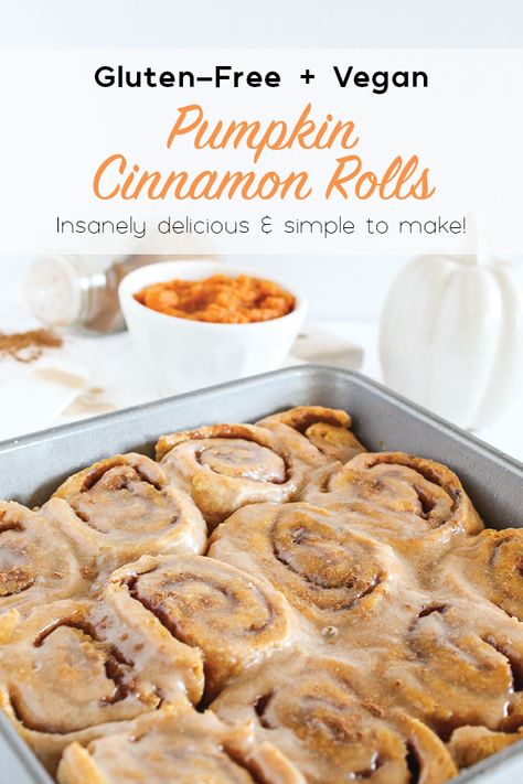 Gluten Free Pumpkin Cinnamon Rolls Easy, Vegan Gluten Free Pumpkin Roll, Pumpkin Baking Gluten Free, Best Gluten Free Fall Desserts, Pumpkin Gluten Free Vegan Recipes, Pumpkin Recipes Gluten Free Vegan, Gluten Free Vegan Pumpkin Cinnamon Rolls, Gluten Dairy Free Fall Desserts, Pumpkin Cinnamon Rolls Healthy