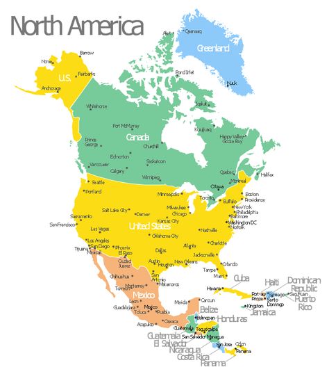 North America map ... Norte, North America Continent Map, Thematic Map, Canada Day Images, Draw A Map, United States Of America Map, World Geography Map, North America Continent, Time Zone Map