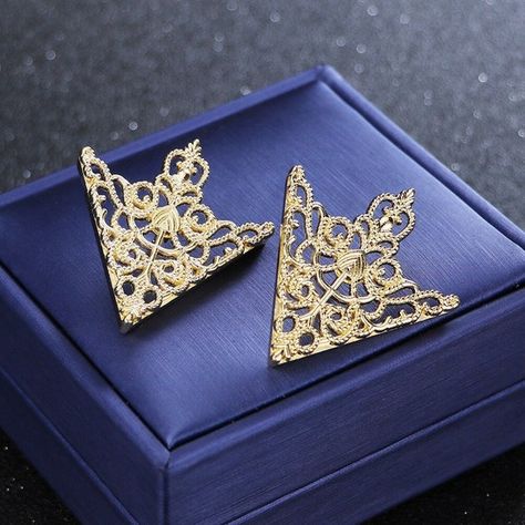 Triangle Shirt Collar Pin for Men and Women Hollowed Out Crown | Etsy Australia Shiny Trinkets, Shirt Collar Pins, Crown Brooch, Collar Clips, Collar Pin, Magic Man, Geometric Type, Collar Pins, Retro Wedding