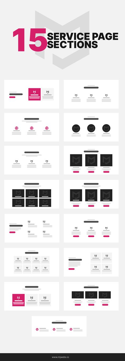Web Design Services Website Layout, Service Page Design Website, Services Design Layout, Website Cta Section, Blogs Section Web Design, Web Design Page Blocks Layout, Service Section Website Design, Process Section Website Design, Simple Web Design Inspiration