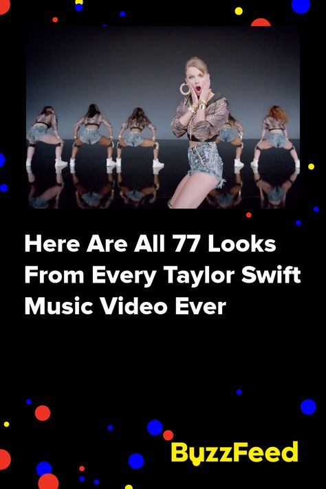 Here Are All 77 Looks From Every Taylor Swift Music Video Ever Shake It Off Music Video Outfits, Taylor Swift You Need To Calm Down Music Video Outfits, Taylor Swift Outfits From Music Videos, Music Video Outfits Taylor Swift, Taylor Swift Music Video Costumes, Taylor Swift Music Video Outfit Ideas, Shake It Off Taylor Swift Outfit, Taylor Swift Popular Outfits, Music Video Taylor Swift Outfits