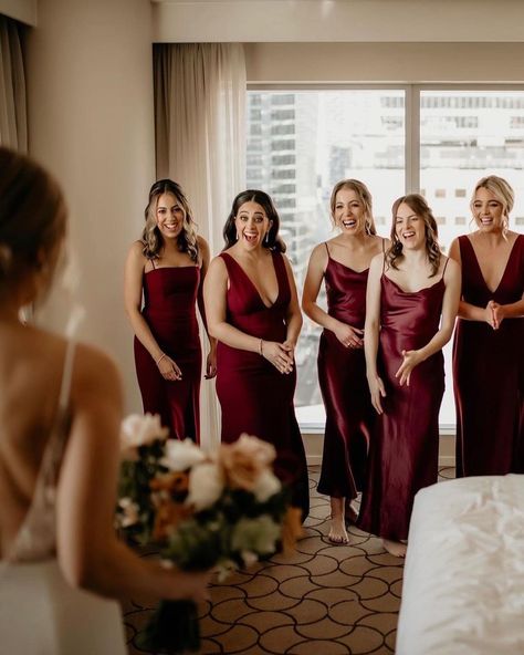 Wine Red Bridesmaid Dresses Satin, Maroon Satin Bridesmaid Dresses, Dark Wine Bridesmaid Dress, Wine Red Dress Wedding, Wine Red Bridesmaids Dresses, Bordeaux Bridesmaids Dresses, Dark Red Silk Bridesmaid Dress, Wine Bridesmaids Dresses, Wine Color Bridesmaids Dresses