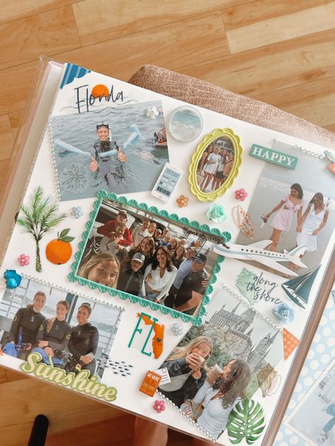 Good Scrapbooking Ideas, Beach Photo Album Ideas, Family Vacation Scrapbook Ideas, Florida Scrapbook Ideas, Beach Vacation Scrapbook Ideas, Scrapbook Ideas 2023, Scrapbook Family Ideas, Vacation Photo Album Ideas, Scrapbook Ideas Beach