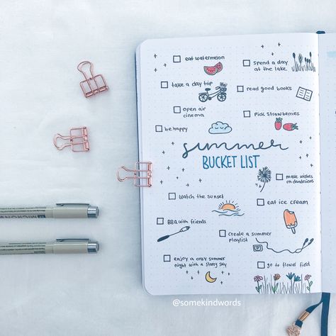 My summer bucket list with cute little doodles 🙌🏼 so happy wirh this cute page #bucketlist #sommer #summer #summerbucketlist #summerbucket #doodles #doodleaday #doodling #journal #journaling #journalideen #planung #organisation #produktivität Journaling Bucket List, Summer Bucket List Journal Page, Summer Bucket List Scrapbook, Bullet Journal Summer Ideas, Bujo Bucket List, Summer Bucket List Bullet Journal, Summer Bucket List Journal, Bucket List Journal Ideas, Bucket List Journal Page