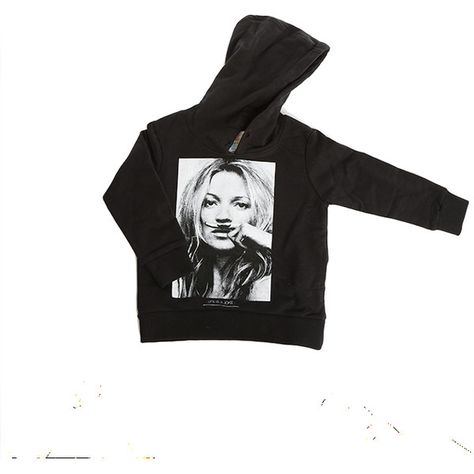 Little Eleven Paris Black Kate Moss Pullover Hoody ($115) ❤ liked on Polyvore featuring tops, hoodies, clothing kids, women, zipper hoodie, zippered hooded sweatshirt, unisex hoodies, zip pullover and hoodies pullover Kate Moss, Paris Girls, Cold Girl, Eleven Paris, Hoodies Pullover, Paris Grey, Hoodie Outfit, Zipper Hoodie, Clothing Style