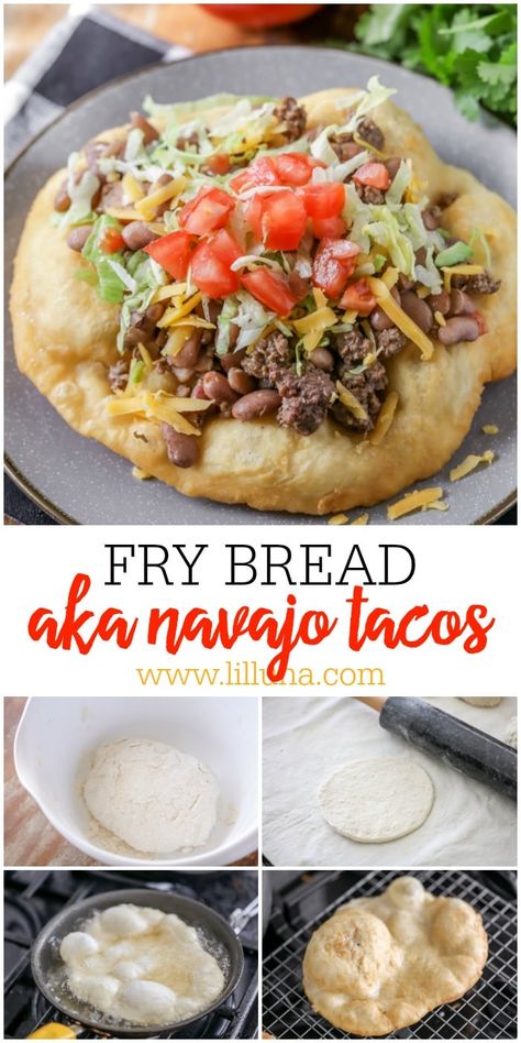 Indian Fry Bread Recipe Easy, Easy Fry Bread Recipe, Navajo Tacos, Fried Bread Recipe, Indian Tacos, Bread Recipe Video, Homemade Fries, God Mad, Indian Bread