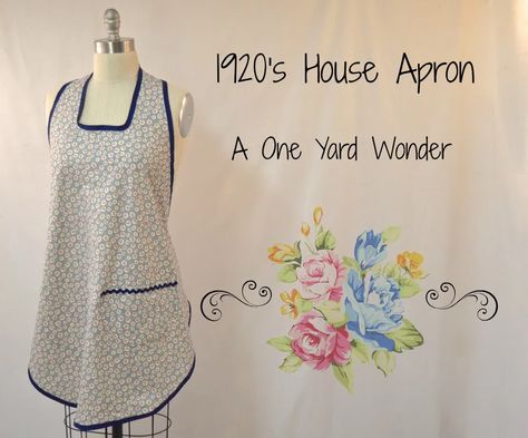 1920’s House Apron / Aimee's Victorian Armoire Patchwork, Tela, Victorian Armoire, House Apron, Vintage Apron Pattern, Apron Pattern Free, Apron Tutorial, Diy Apron, 1920s House