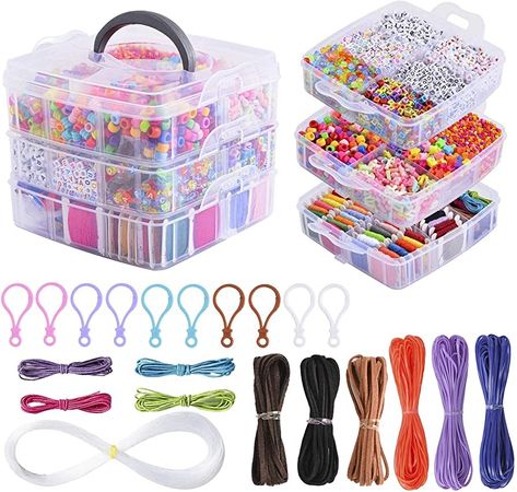 Fimo, Bead Storage, Stethoscope Necklaces, Beading For Kids, Friendship Bracelets With Beads, Jewelry Making Kits, Bead Charms Diy, Bracelet Box, Beaded Boxes