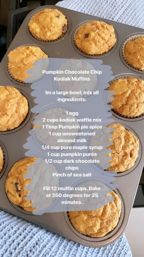 Pumpkin Chocolate Chip Kodiak Muffins, Kodiak Pumpkin Chocolate Chip Muffins, Pumpkin Kodiak Cakes Muffins, Ww Pumpkin Kodiak Muffins, Pumpkin Muffins With Kodiak Cakes, Kodiak Carb Conscious Recipes, Kodiak Protein Pumpkin Muffins, Kodiak Cakes Pumpkin Bread, Kodiak Cake Pumpkin Muffins