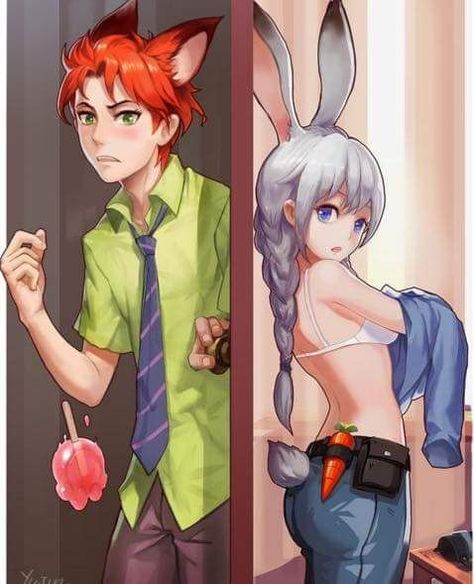 Zootopia Human, Zootopia Anime, Zootopia Fanart, Deco Disney, Zootopia Nick And Judy, Zootopia Comic, Zootopia Art, Nick And Judy, Disney Zootopia