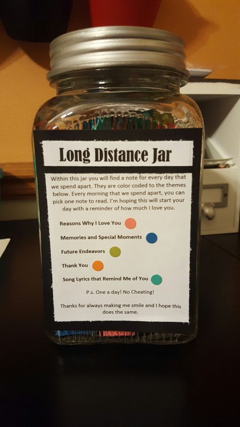 Things To Give Your Boyfriend Long Distance, Things To Get Your Long Distance Boyfriend, Boyfriend Gifts Jar Love Notes, Cute Gift For Long Distance Boyfriend, Cute Just Because Gifts For Girlfriend, Bday Ideas For Boyfriend Long Distance, Gifts For Your Long Distance Best Friend, What To Get Your Long Distance Boyfriend, Things For Long Distance Couples