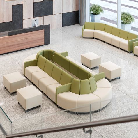 Forma is a modular upholstered seating line that is designed with attractive features and engineered to be highly durable. Modular Seating Lobby, Waiting Areas Design, Modular Office Seating, Waiting Area Bench Seating, Bank Waiting Area, Office Lounge Room Ideas, Waiting Area Hospital, Office Lobby Design Waiting Area, Waiting Lounge Design