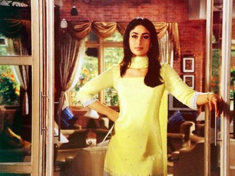 Karishma Kapoor Suits 90s, 90s Kurti Design Bollywood, 90s Bollywood Kurti, Early 2000s Bollywood Fashion, 90s Suits Women Indian, Kareena Kapoor 90s Outfits, 2000s Bollywood Fashion Traditional, Y2k Bollywood Fashion, Bollywood 90s Fashion