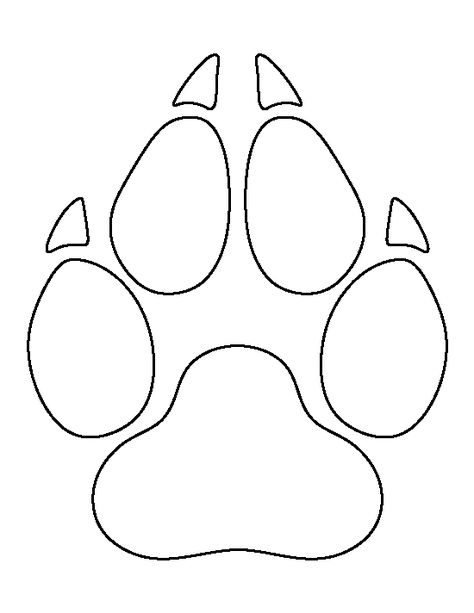 Wolf paw print pattern. Use the printable outline for crafts, creating stencils, scrapbooking, and more. Free PDF template to download and print at http://patternuniverse.com/download/wolf-paw-print-pattern/ Paw Template, Wolf Paw Print, Adobe Illustrator Pattern, Wolf Paw, Safari Animal Prints, Animal Prints Pattern, Beadwork Patterns, Patterned Vinyl, Applique Patterns