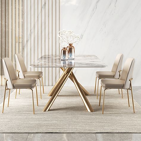 homary Marble And Gold Dining Table, Crystal Dining Table, Glass Dining Table Designs, Modern Dinning Table, Gold Dining Table, Contemporary Buffets And Sideboards, Latest Dining Table, Dining Room Table Marble, Elegant Dining Table