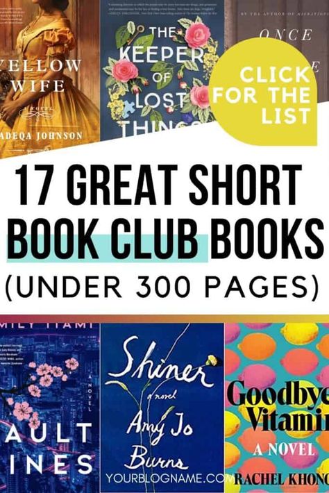 Short Book Club Books, Good Book Club Books, Book Club 2023, Short Books To Read, Short Story Books, Page Turner Books, Cute Books, Book Club Recommendations, Best Book Club Books