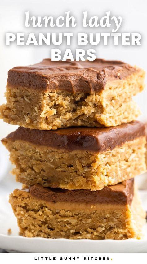 Peanut Butter And Chocolate Chip Recipes, How To Use Up Peanut Butter, Peanut Butter Bars With Oats, Dessert Ideas Peanut Butter, Pie, Peanut Butter Chocolate Chip Recipes, Peanut Butter With Chocolate On Top, Peanut Butter Oatmeal Brownies, Peanut Butter Chewies