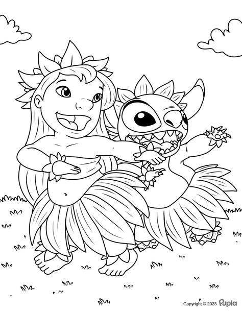 Lilo & Stitch Dancing Coloring Page Lilo And Stitch Coloring Book, Lilo Y Stitch Dibujo, Stitch Dancing, Lilo And Stitch Coloring Pages, Pintar Disney, Fortnite Coloring Pages, Disney Coloring Pages Printables, Modele Zentangle, Stitch Coloring